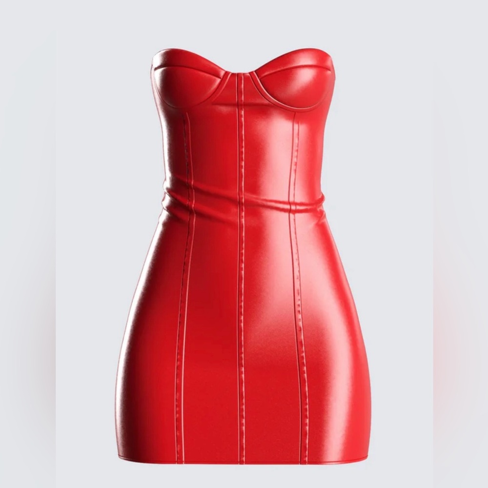Trisha Vegan Leather Mini Dress